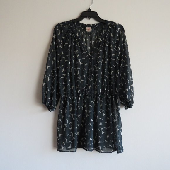 MOSSIMO Supply Co. Blouse Utility & Style Sheer 3/4 Sleeves Women’s Blouse XL - Picture 1 of 8